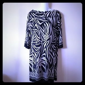 Cute n classy zebra print boat neck short dress